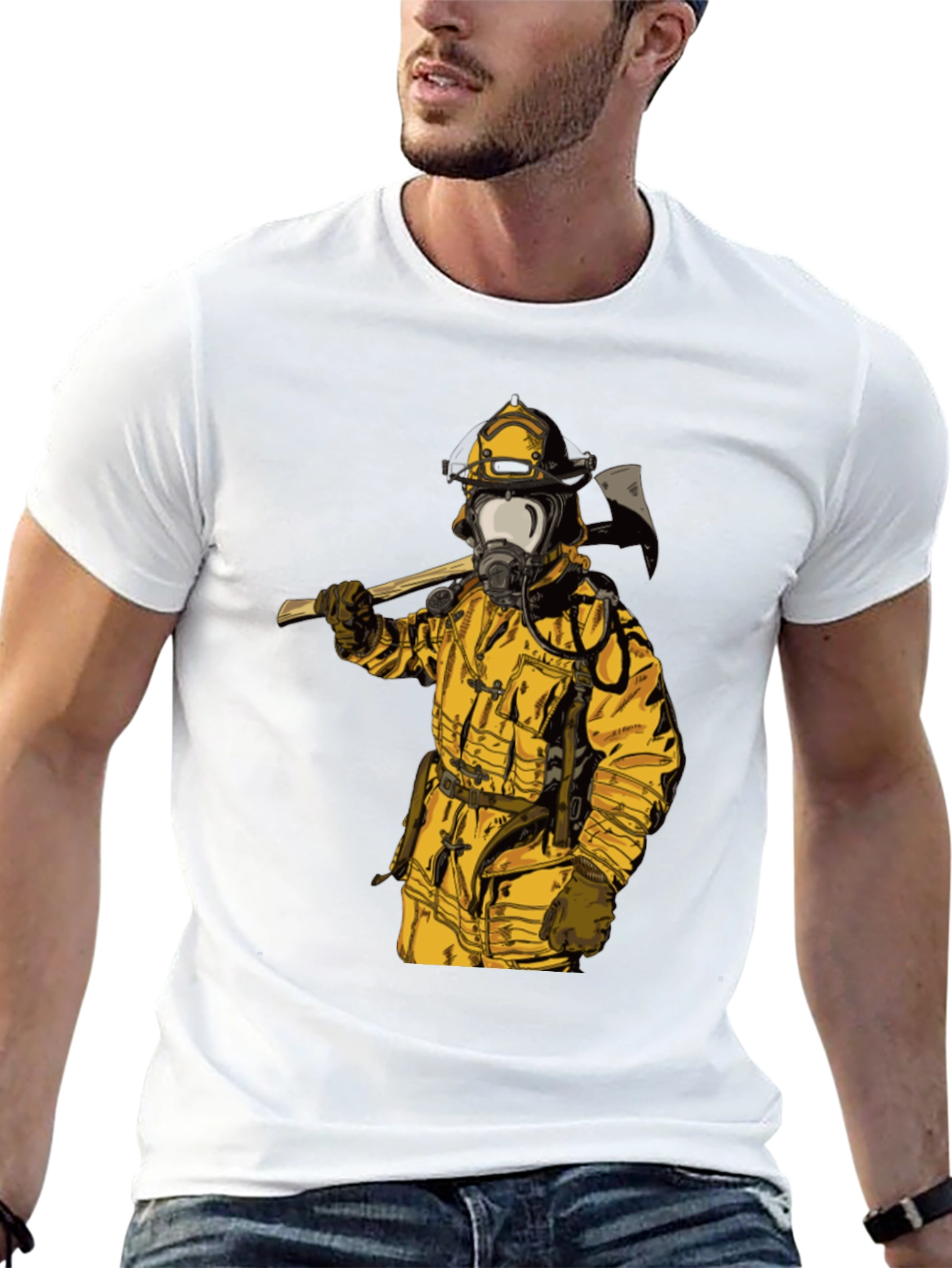 Firefighter Axe T-Shirt - Bold Graphic Tee