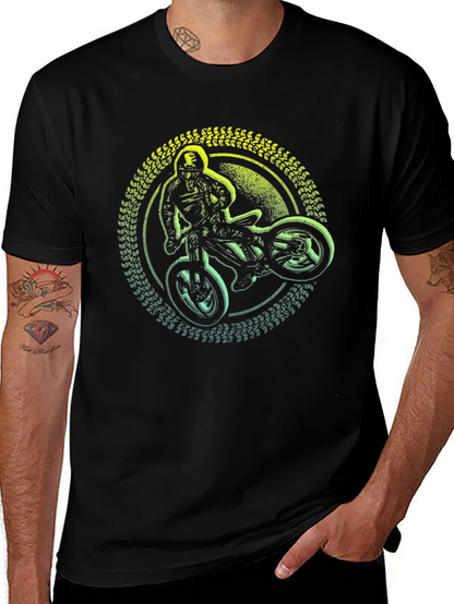 Mountain Bike Rider Graphic T-Shirt - Black