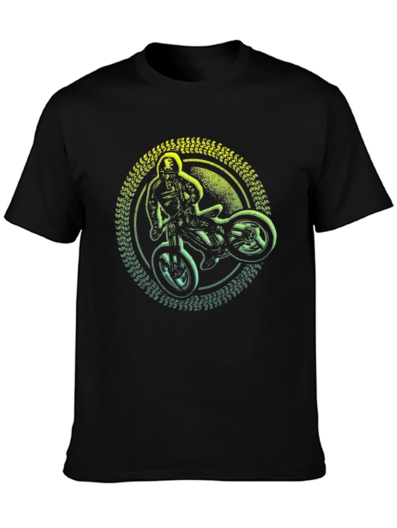 Mountain Bike Rider Graphic T-Shirt - Black