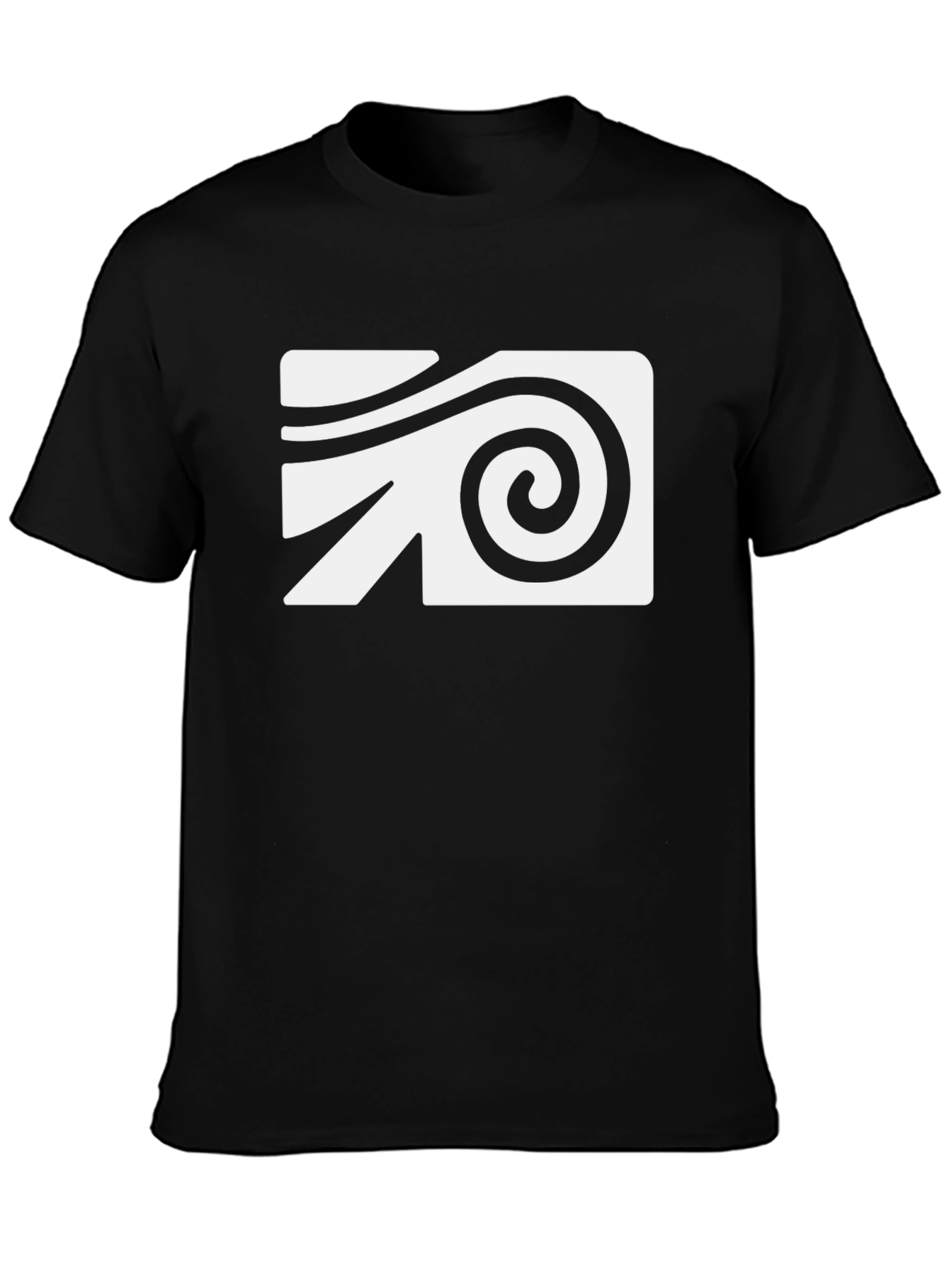 Abstract Swirl Graphic Tee - Black Cotton
