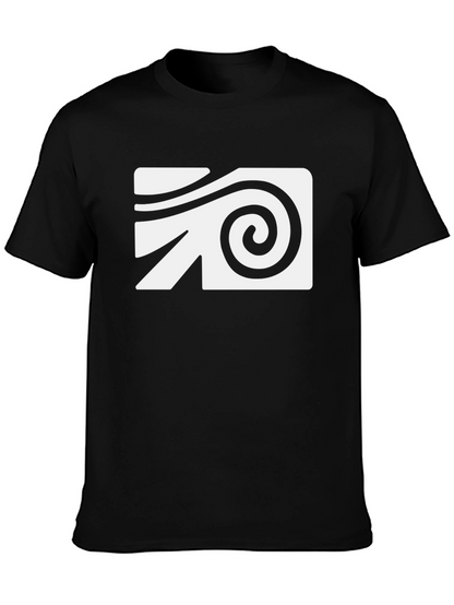 Abstract Swirl Graphic Tee - Black Cotton