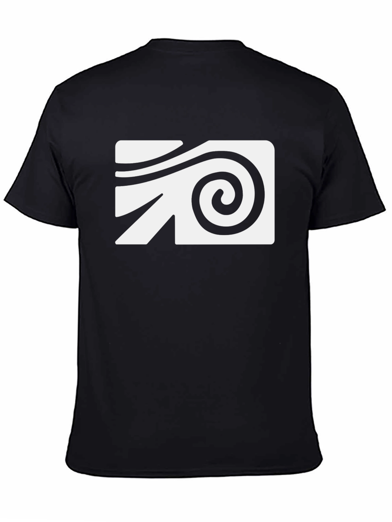 Abstract Swirl Graphic Tee - Black Cotton