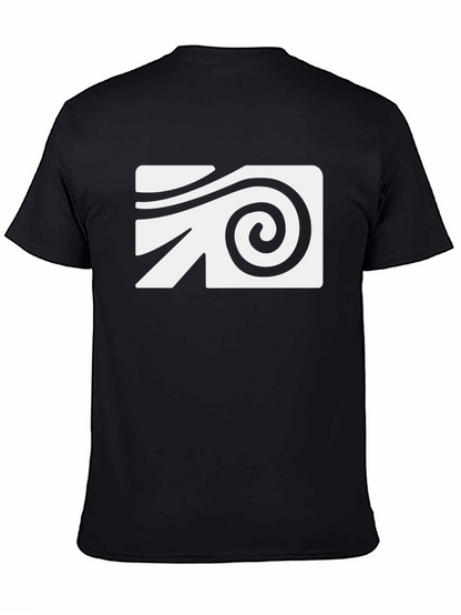 Abstract Swirl Graphic Tee - Black Cotton