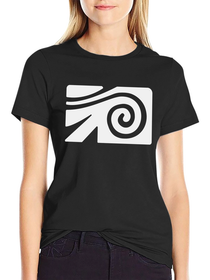 Abstract Swirl Graphic Tee - Black Cotton