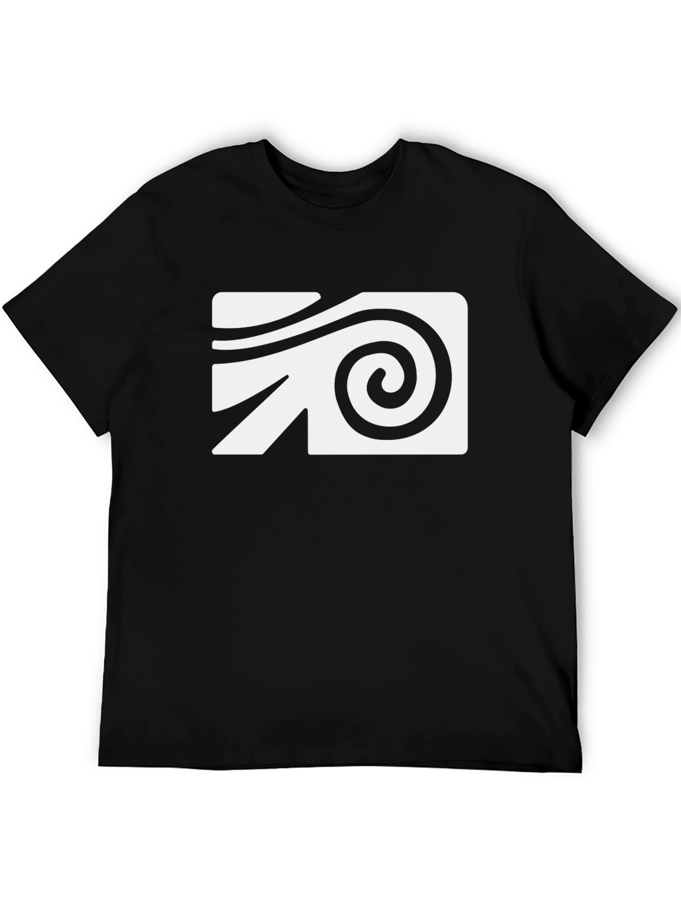 Abstract Swirl Graphic Tee - Black Cotton