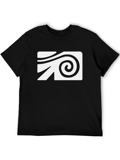 Abstract Swirl Graphic Tee - Black Cotton