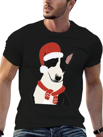 Bull Terrier Santa T-Shirt - Festive Dog Tee