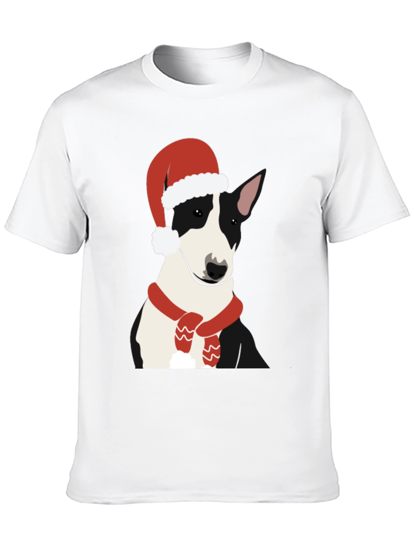 Bull Terrier Santa T-Shirt - Festive Dog Tee