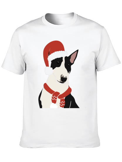 Bull Terrier Santa T-Shirt - Festive Dog Tee