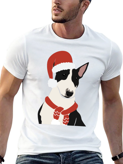 Bull Terrier Santa T-Shirt - Festive Dog Tee