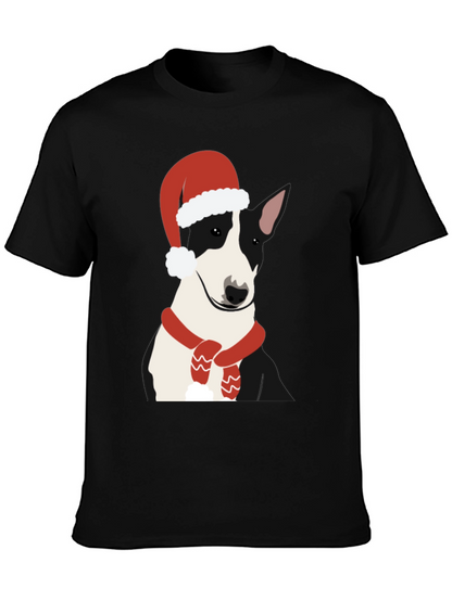 Bull Terrier Santa T-Shirt - Festive Dog Tee