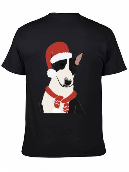 Bull Terrier Santa T-Shirt - Festive Dog Tee