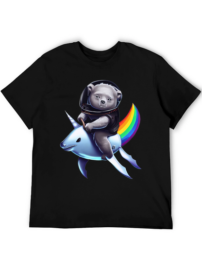 Astronaut Bear Riding Unicorn T-Shirt