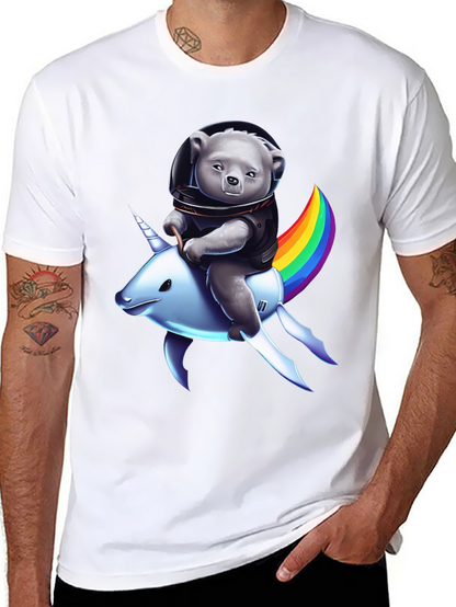 Astronaut Bear Riding Unicorn T-Shirt