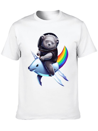 Astronaut Bear Riding Unicorn T-Shirt