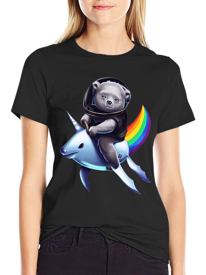 Astronaut Bear Riding Unicorn T-Shirt