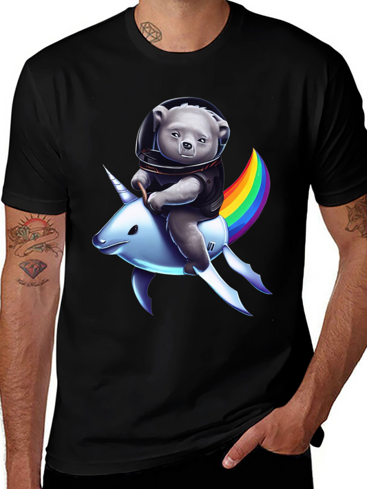 Astronaut Bear Riding Unicorn T-Shirt
