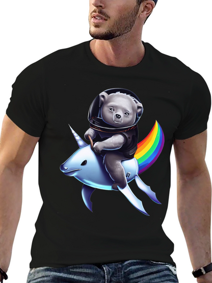 Astronaut Bear Riding Unicorn T-Shirt