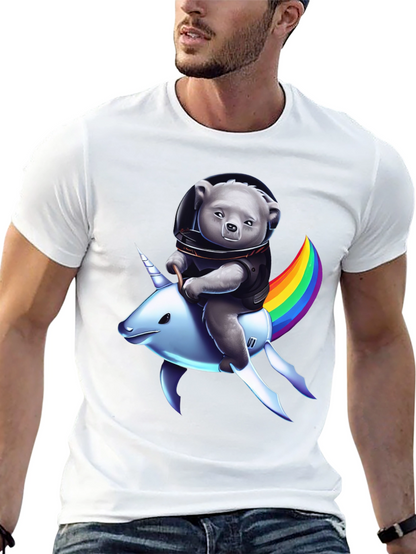 Astronaut Bear Riding Unicorn T-Shirt