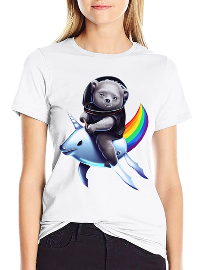 Astronaut Bear Riding Unicorn T-Shirt