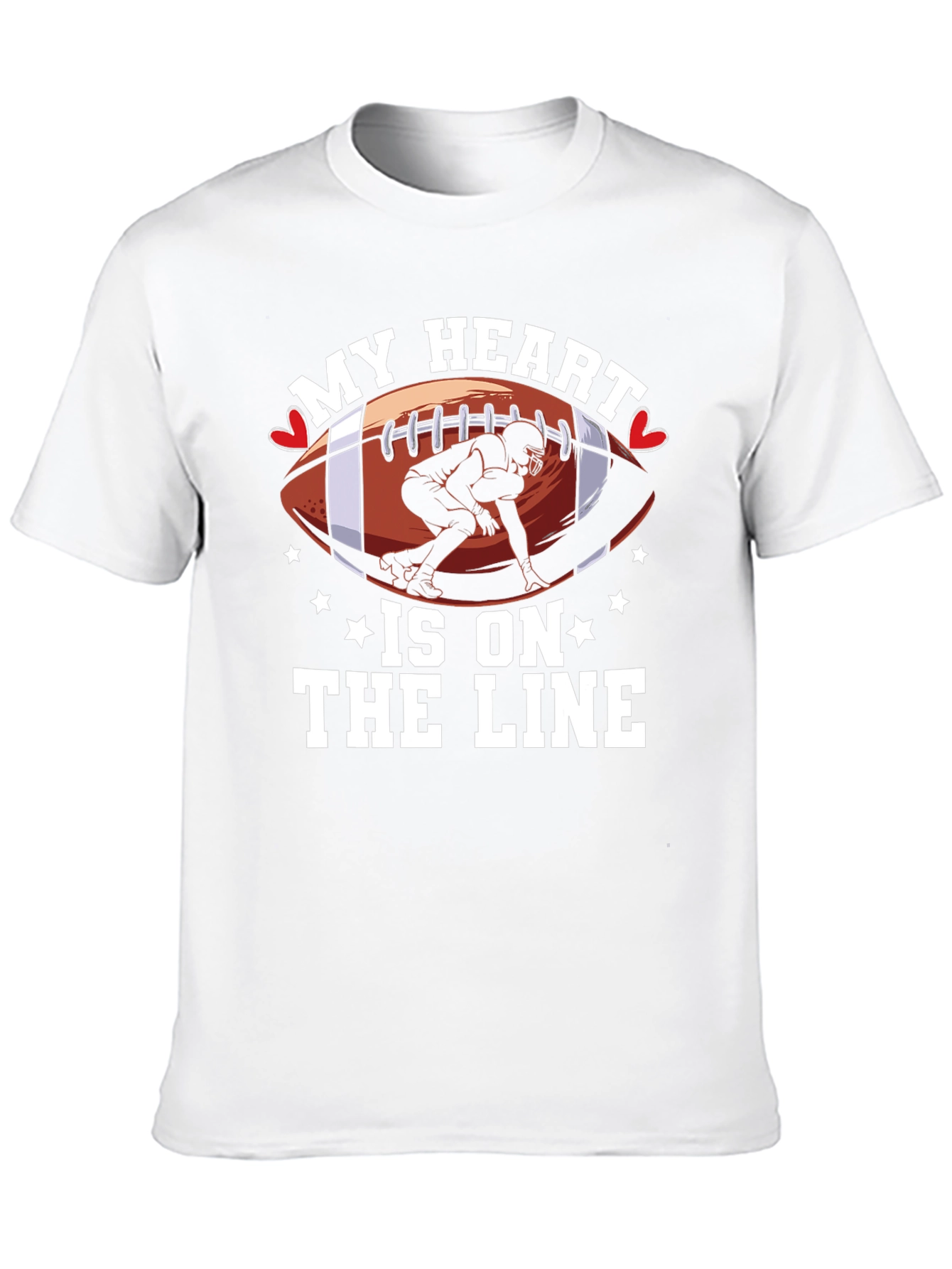My Heart is on the Line Football T-Shirt