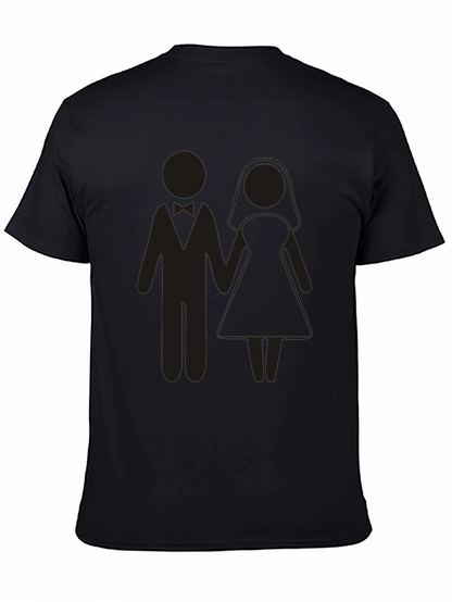 Wedding Couple Graphic Tee - Black