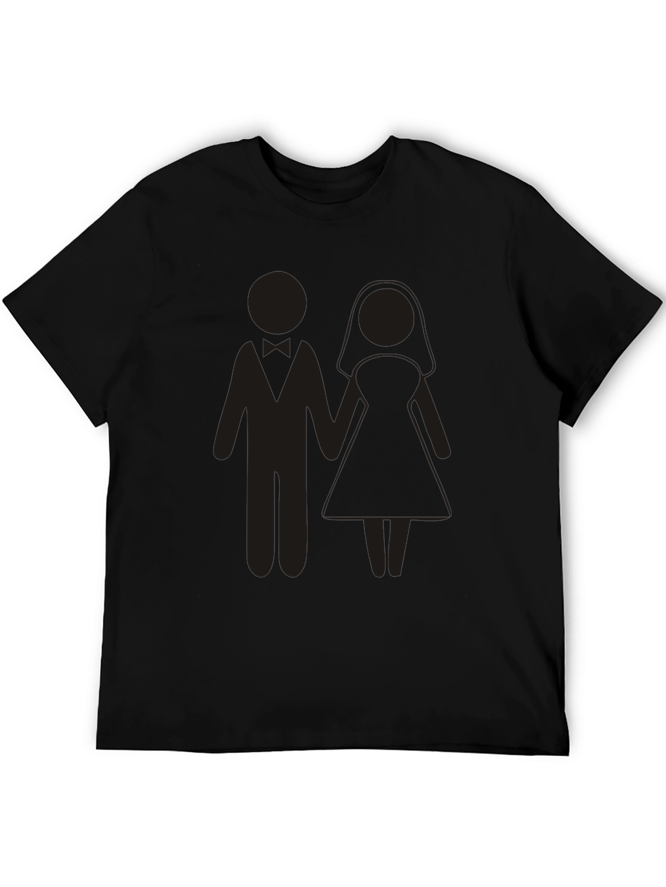 Wedding Couple Graphic Tee - Black