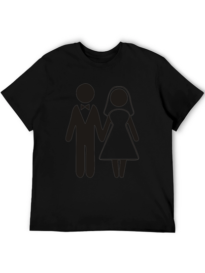 Wedding Couple Graphic Tee - Black