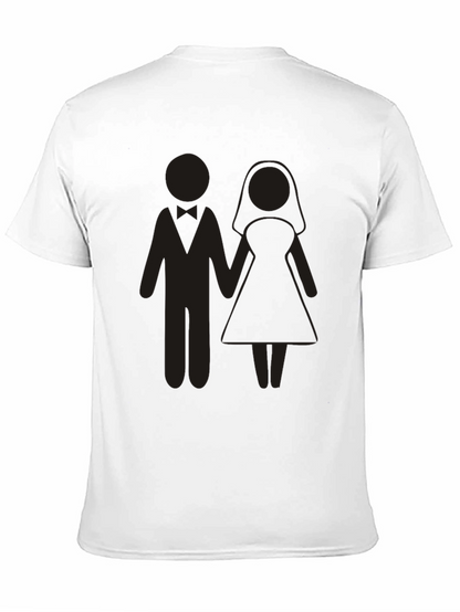 Wedding Couple Graphic Tee - Black