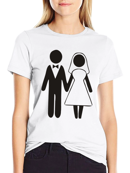 Wedding Couple Graphic Tee - Black