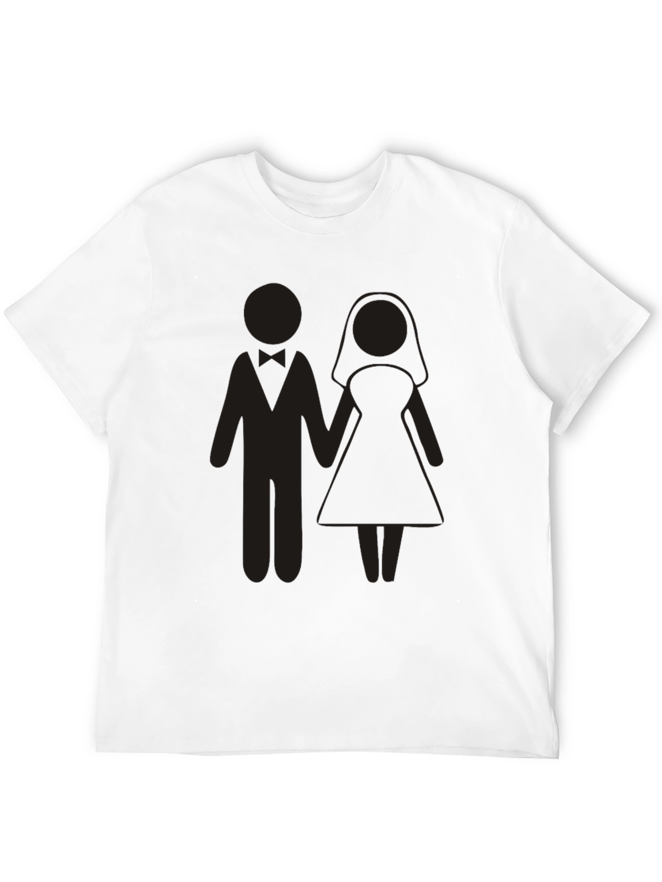 Wedding Couple Graphic Tee - Black