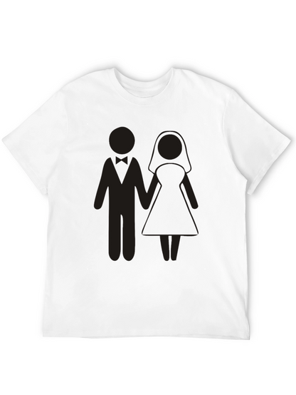 Wedding Couple Graphic Tee - Black
