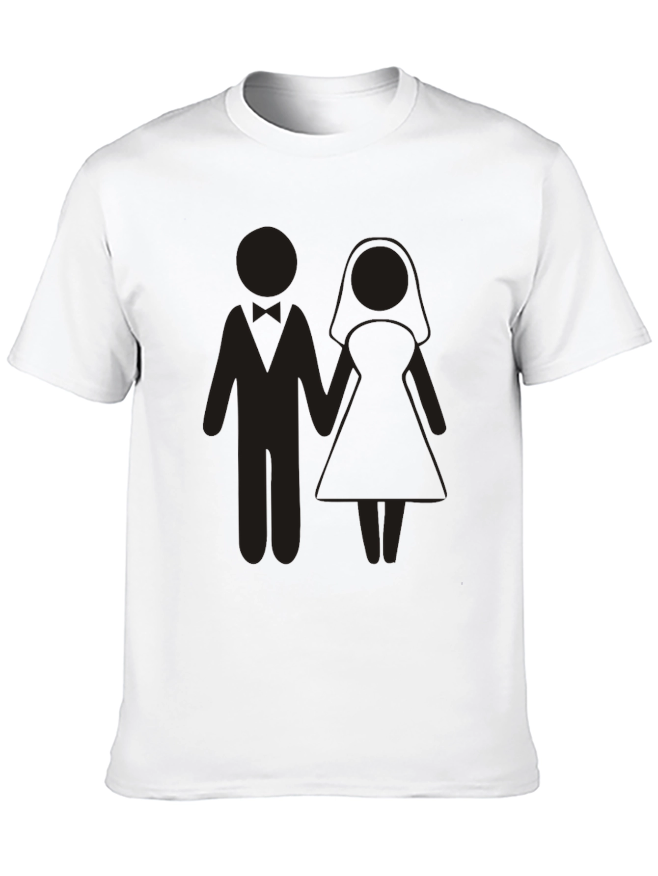 Wedding Couple Graphic Tee - Black