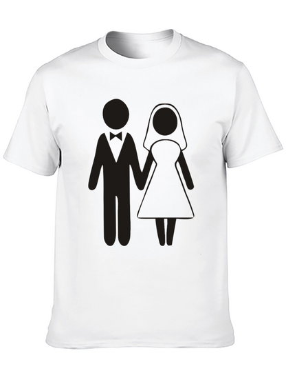 Wedding Couple Graphic Tee - Black