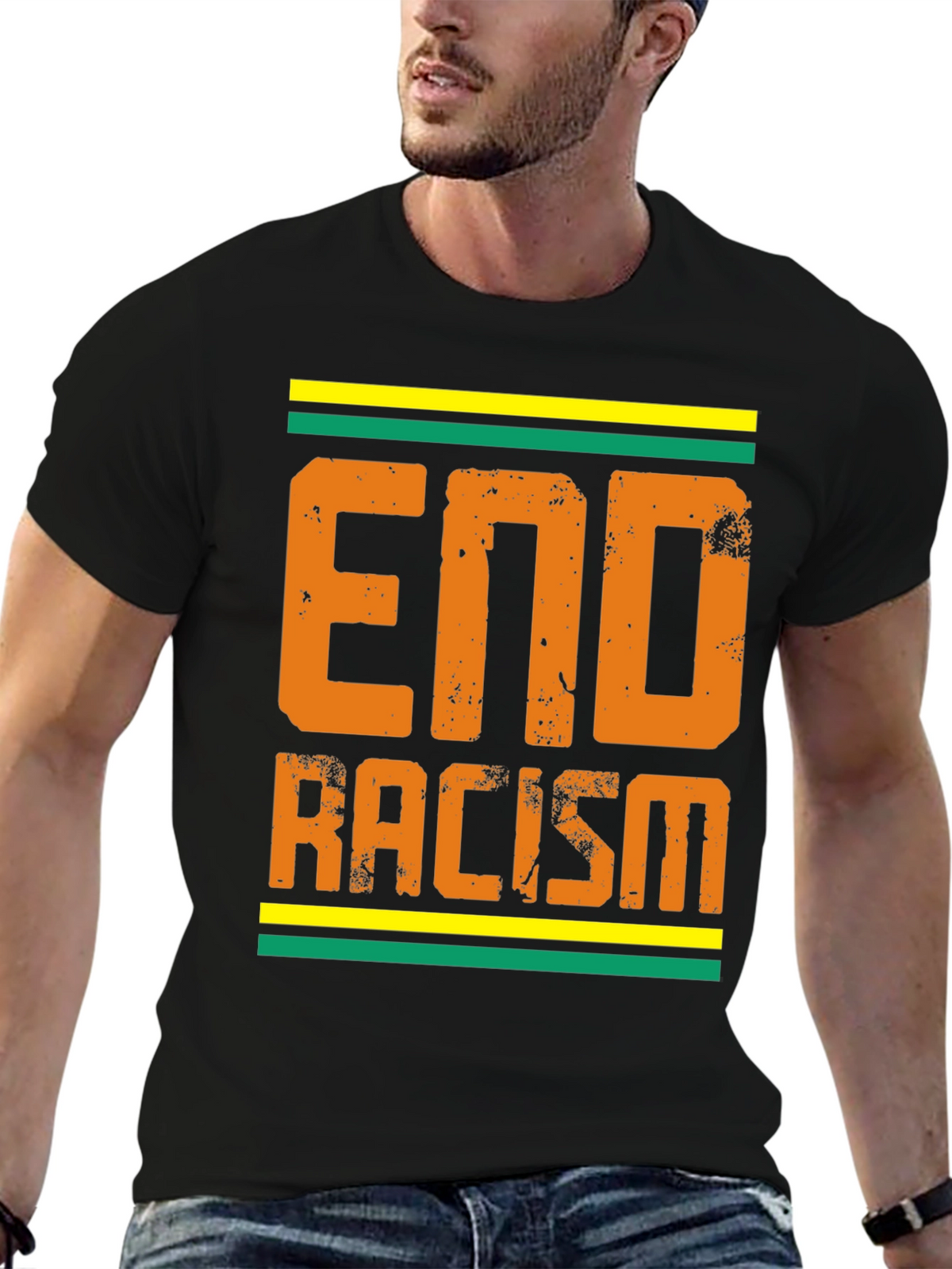 End Racism Graphic Tee - Black T-Shirt