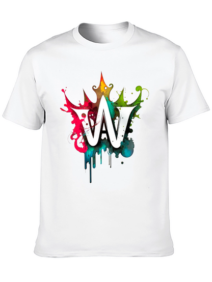 Graffiti Letter W Mens Black Graphic T-Shirt