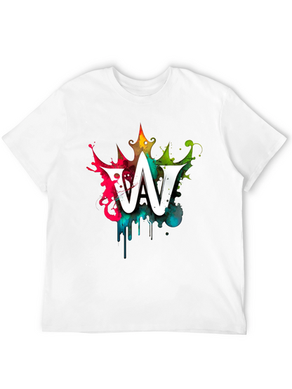 Graffiti Letter W Mens Black Graphic T-Shirt