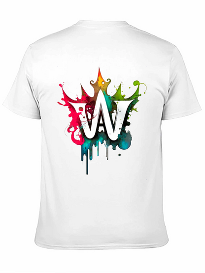 Graffiti Letter W Mens Black Graphic T-Shirt