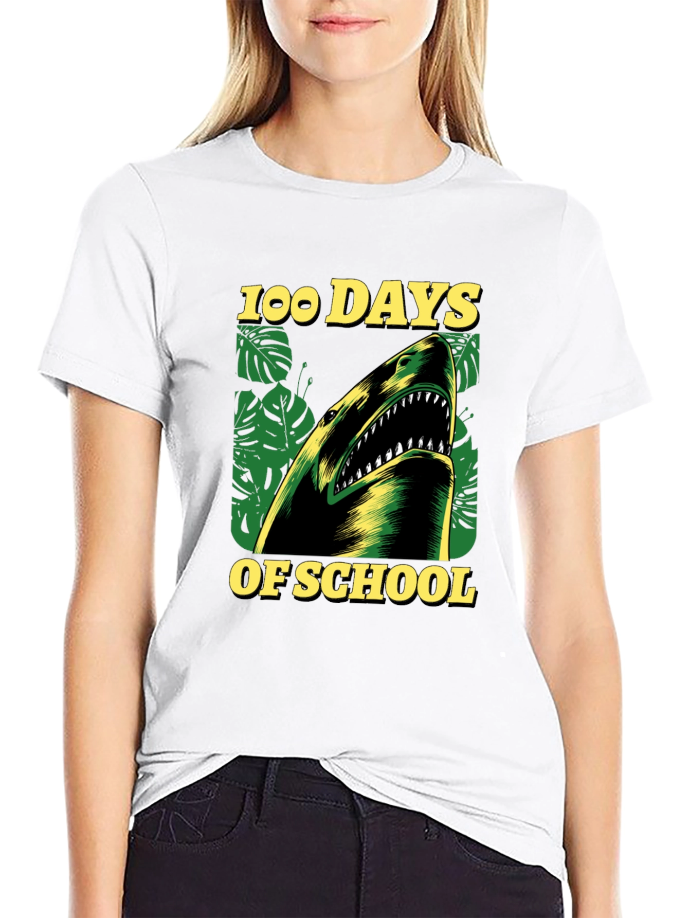 100 Days of School Shark T-Shirt