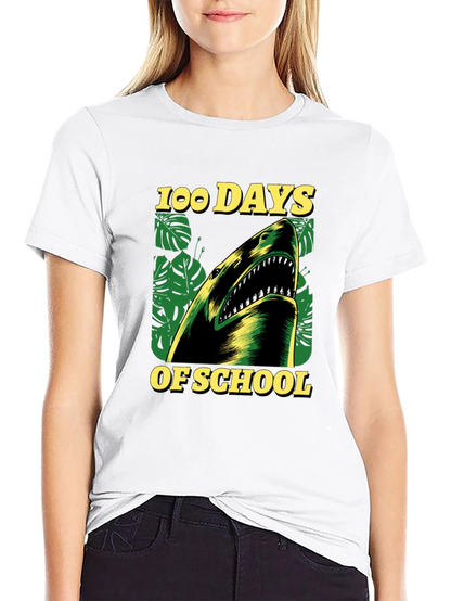 100 Days of School Shark T-Shirt