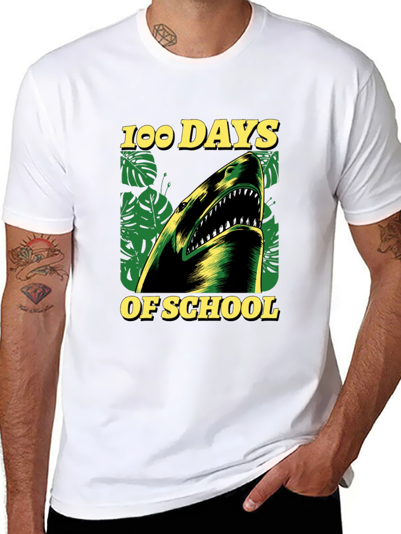 100 Days of School Shark T-Shirt