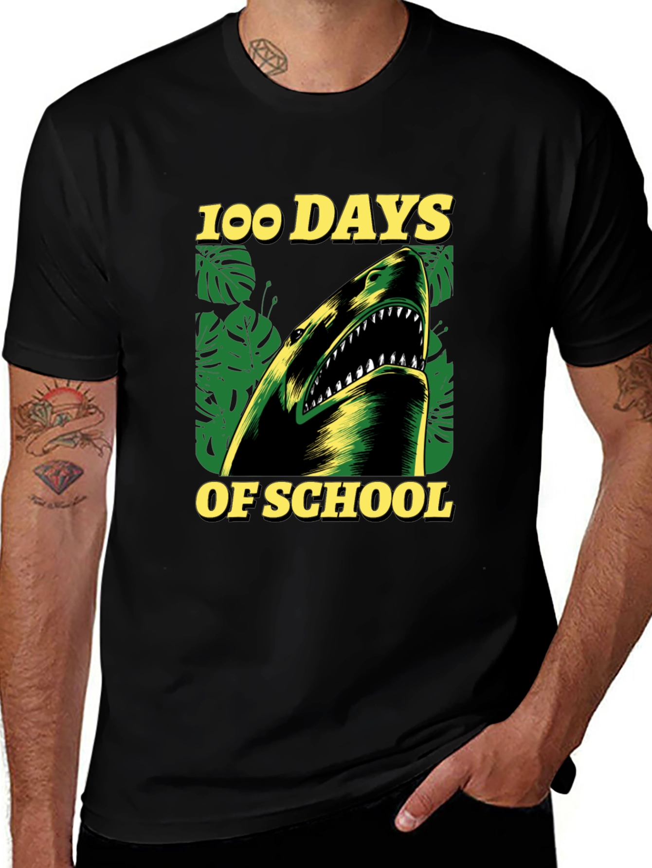 100 Days of School Shark T-Shirt