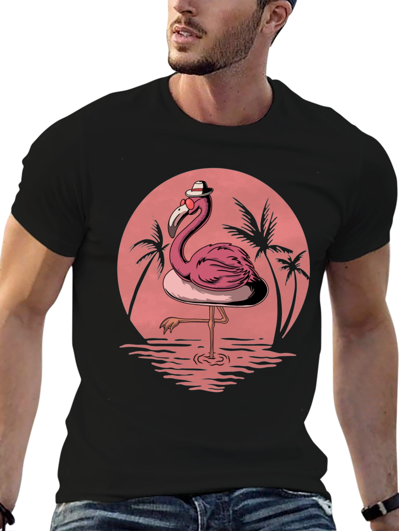 Flamingo Sunset Graphic Tee - Tropical Vibe
