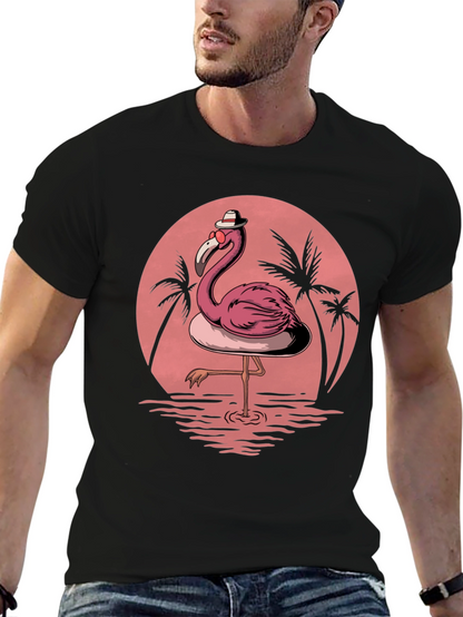 Flamingo Sunset Graphic Tee - Tropical Vibe