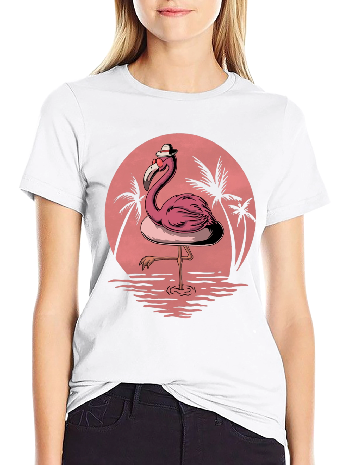 Flamingo Sunset Graphic Tee - Tropical Vibe