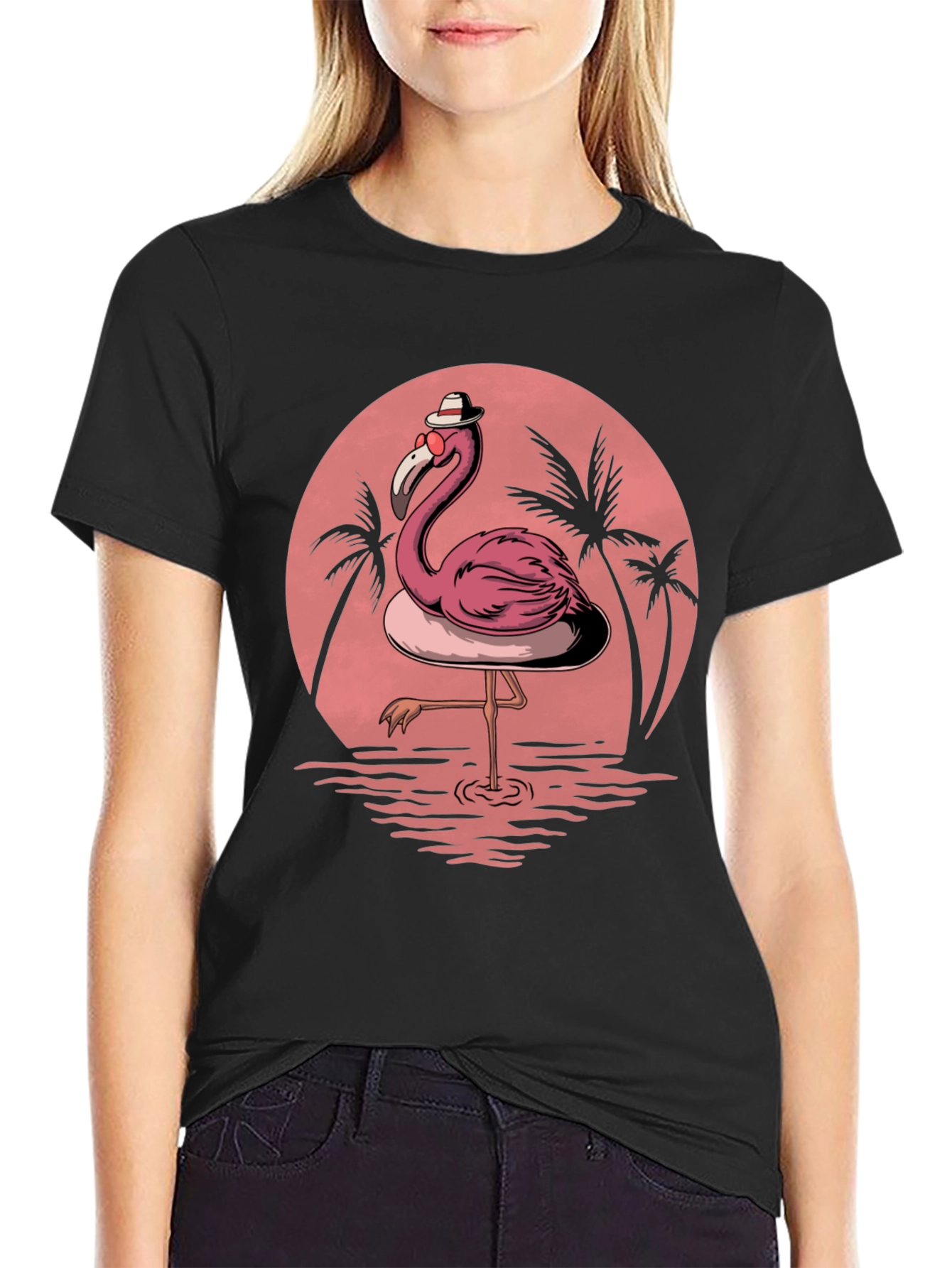Flamingo Sunset Graphic Tee - Tropical Vibe