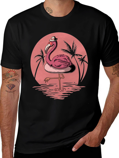 Flamingo Sunset Graphic Tee - Tropical Vibe