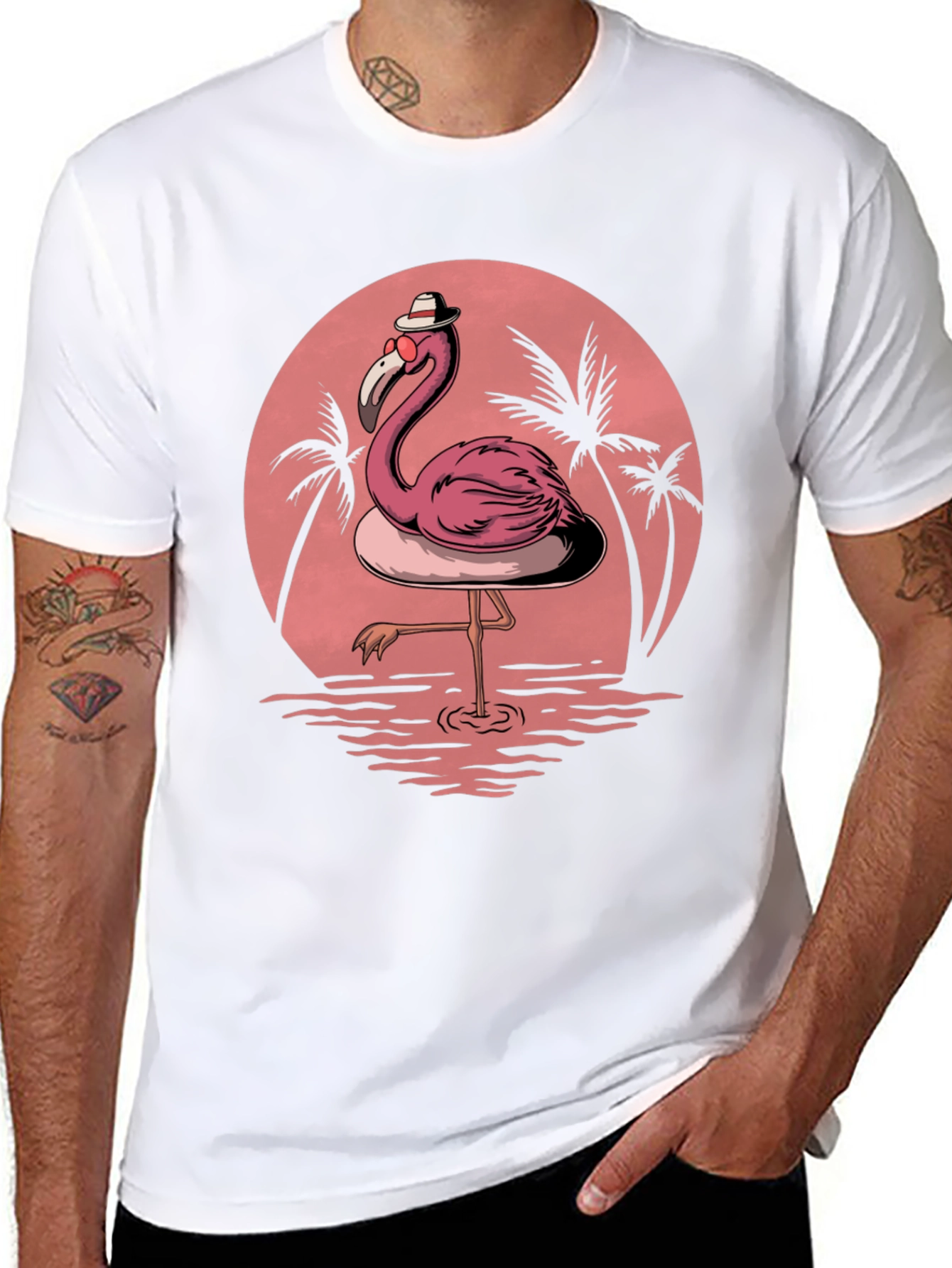 Flamingo Sunset Graphic Tee - Tropical Vibe