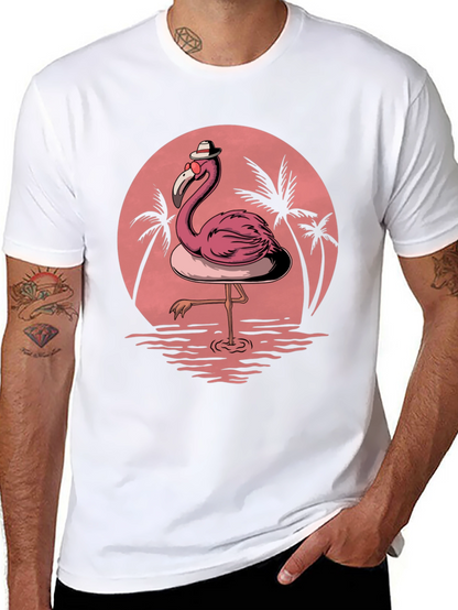 Flamingo Sunset Graphic Tee - Tropical Vibe