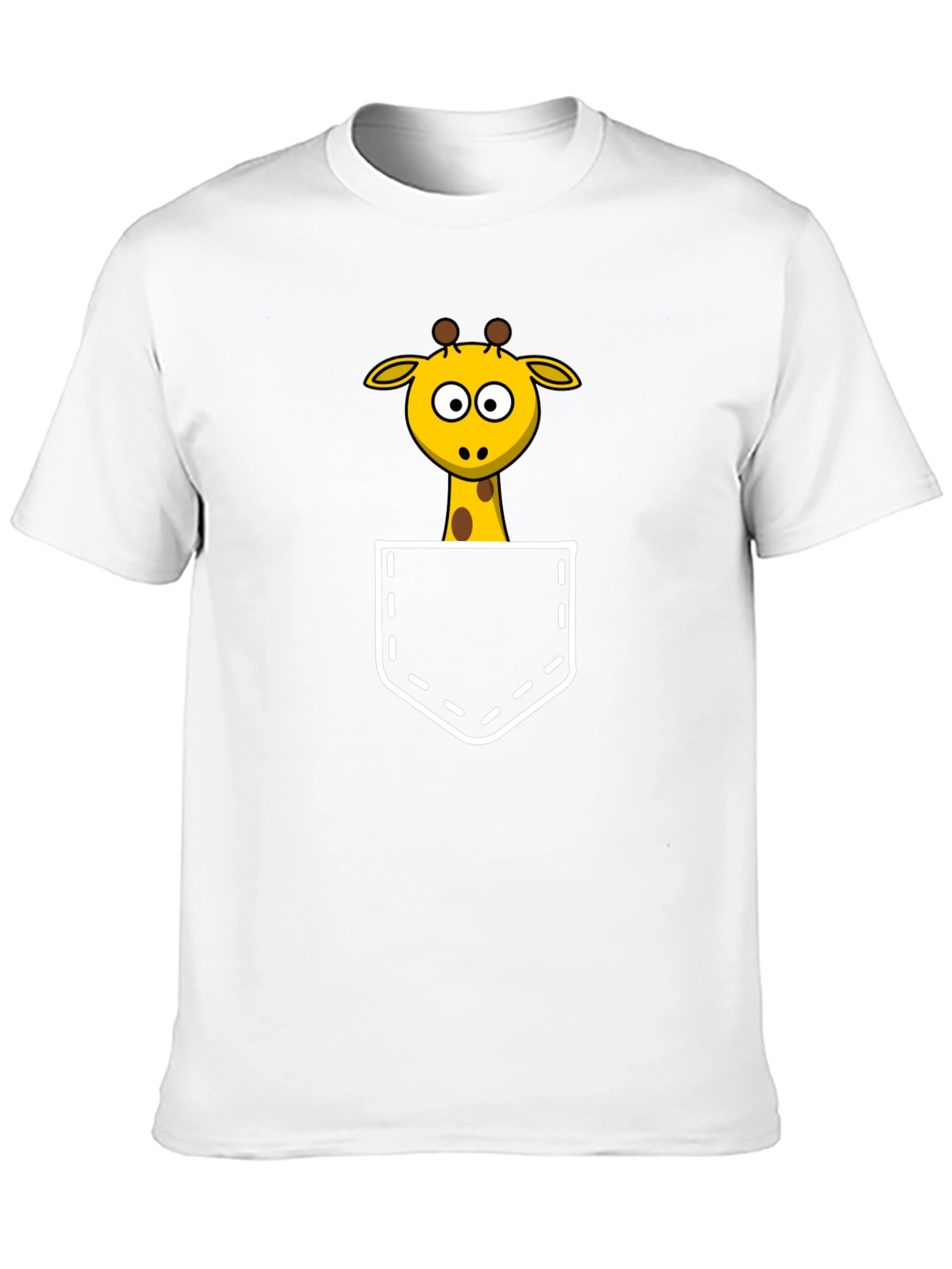 Giraffe Pocket T-Shirt - Fun Animal Tee